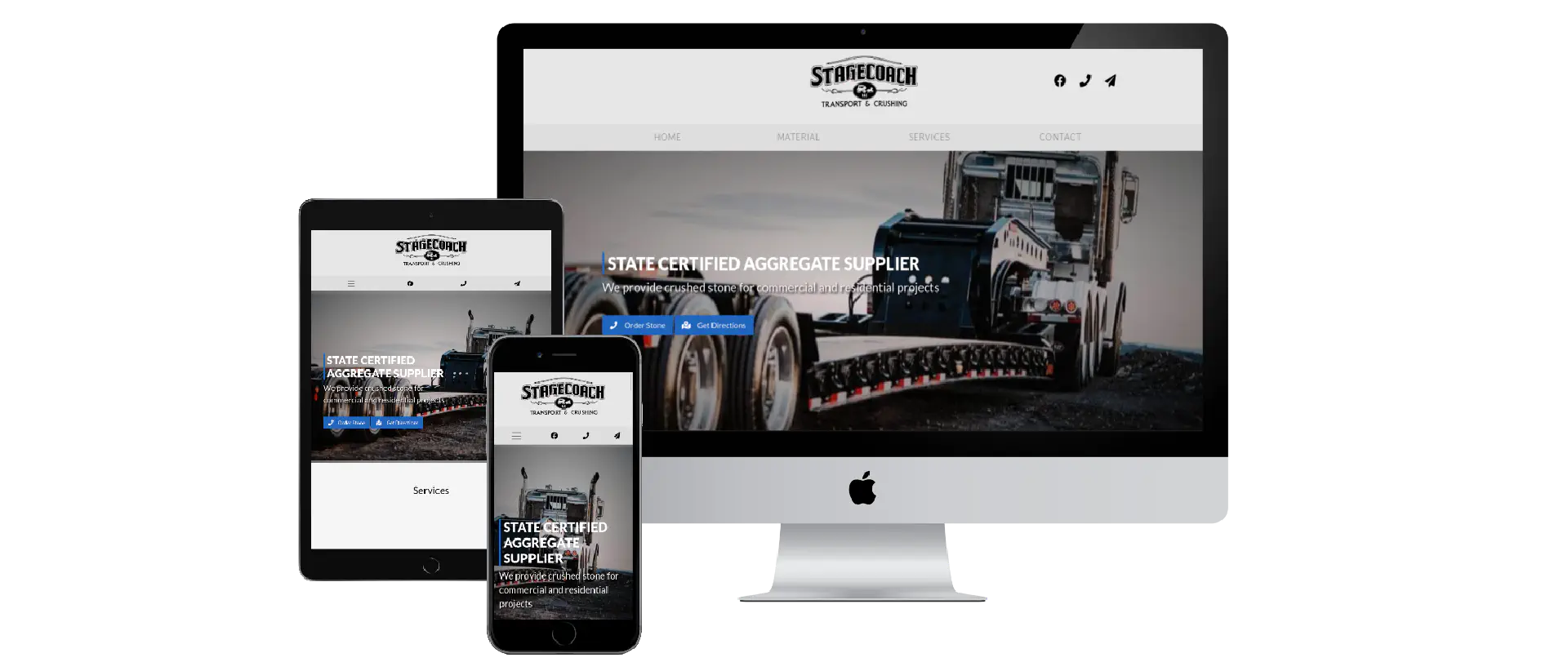 Website desined for Stagecoach Transport & Crushing in Wyalusing, PA