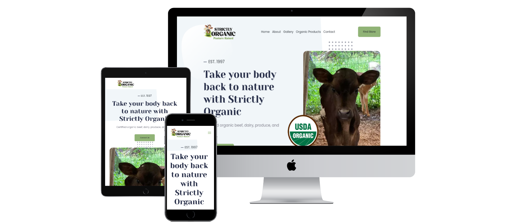 Full page screenshot of Strictly Organic Farms website 