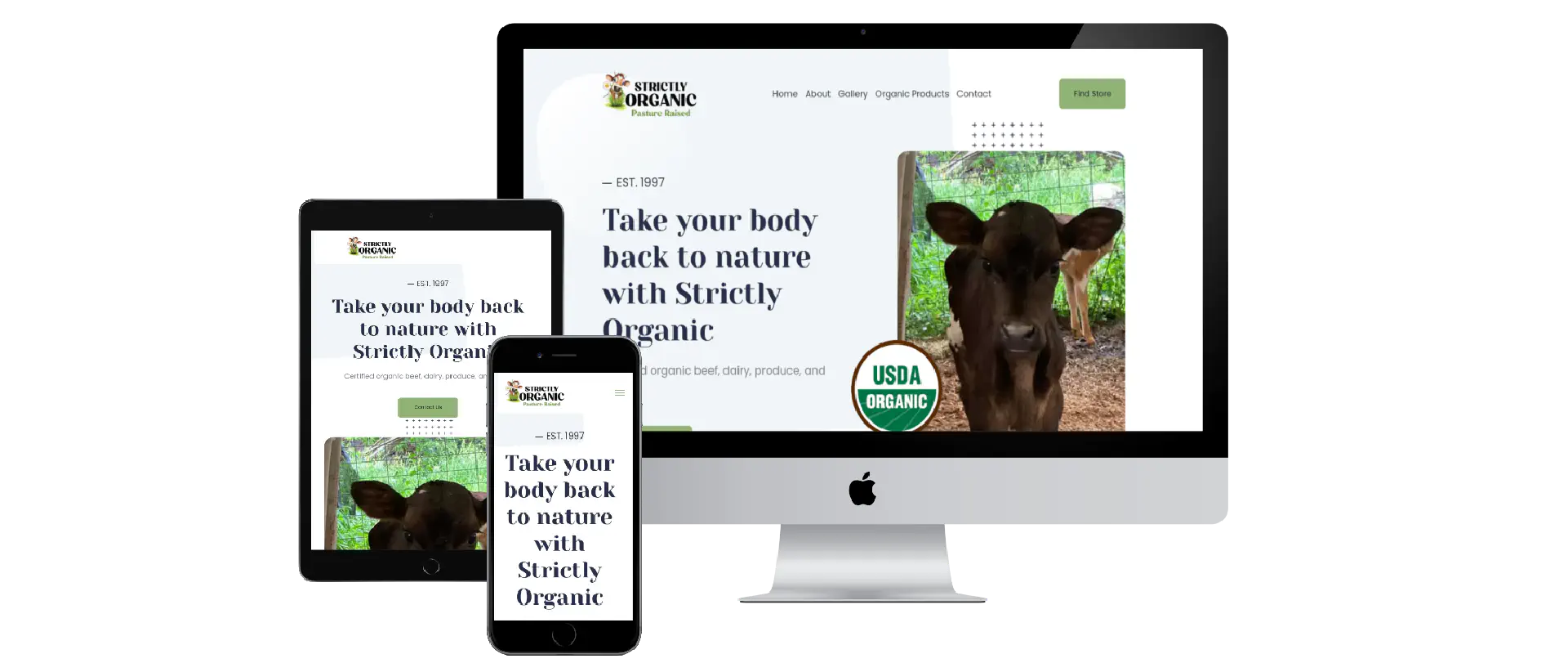 Website desined for Strictly Organic Farms in New Albany, PA